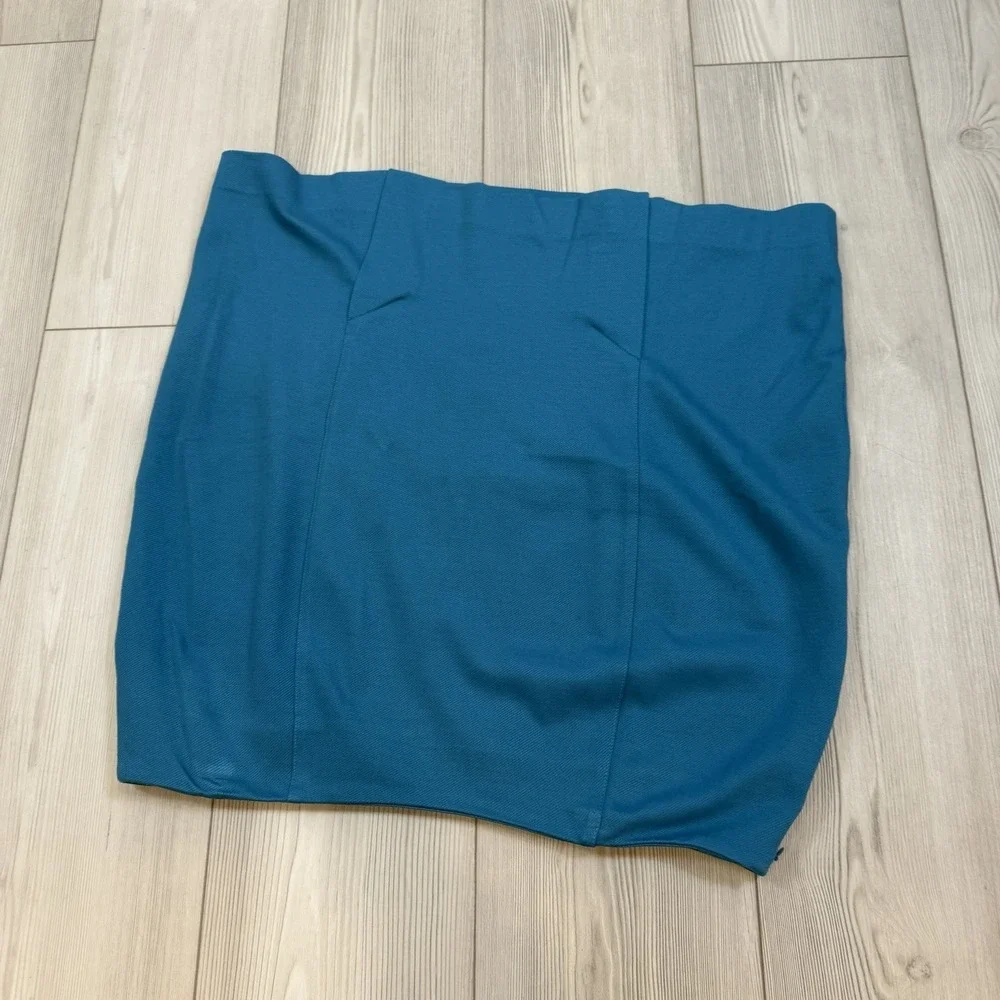 Cabi Skirt Womens‎ 14 Sigourney Pencil Straight Turquoise Office Stretch 3220